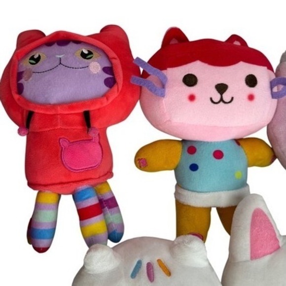 Gabbys Dollhouse Plush Toys Set of 8 Gabby Cat Stuffies Mercat Cakey Kitty Fairy - Picture 5 of 6